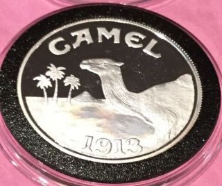 1993 Joe Camel Cigarette 1 Troy Oz.  999 Fine Silver Round Medal Collectible Coin 8