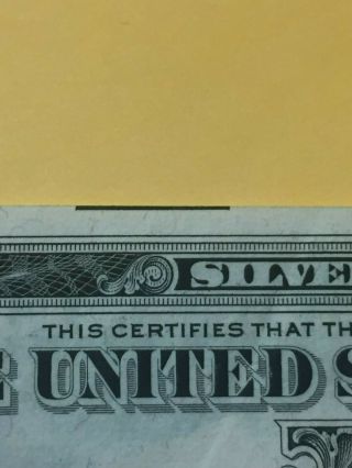 1935 D ERROR MISCUT SILVER CERTIFICATE NOTE DOLLAR $1 BLUE SEAL CUT LINE SHOWS 2