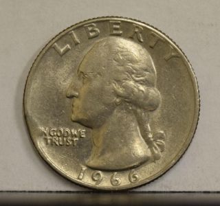1966 Washington Quarter Dollar - Error: Clipped Planchet