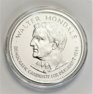 1984 Walter Mondale Bowers And Merena Galleries Proof 1 Oz.  999 Silver Medal