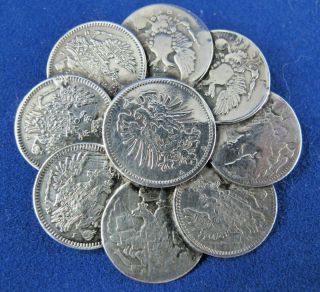 Imperial Russian Silver Coin Brooch Jewelry 5 20 Kopek Coins 1838 1853 1843 Pin