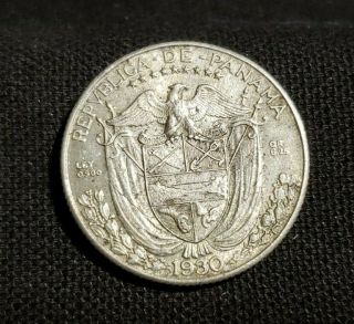 1930 Panama Vn Cvarto De Balboa Silver Coin " We Combine "