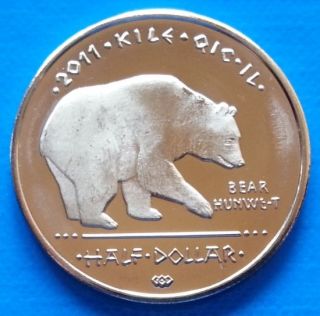 Los Coyotes Indian Tribe 50 Cents 2011 Unc Bear Wolf Usa Unusual Coinage