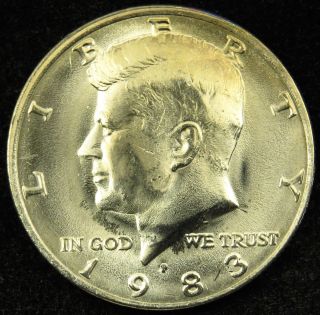 1983 P Uncirculated Kennedy Half Dollar Bu (b02)
