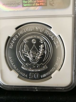 2016 MS70 Rwanda 1oz Silver 50 Francs Meerkat NGC UNC African Ounce Series 5