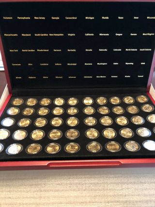 50 State Quarter Set,  24kt Gold - Plated,  In Wood Box 1999 - 2008 | &