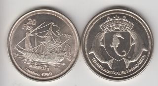 Bassas Da India (french) 20 Francs 2012 Ship,  Unusual Coinage