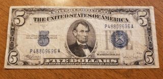 1934 C $5 Silver Certificate Note Dollar Bill 48809696