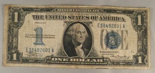 U.  S.  1934 $1 Silver Certificate " Funny Back " - Blue Seal