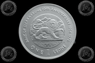Sierra Leone 1 Leone 1974 (bank Anniversary) Commemorative Coin (km 26) Aunc