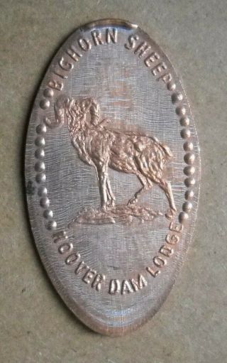 Hoover Dam Lodge Elongated Penny Nevada Usa Cent Bighorn Sheep Souvenir Coin