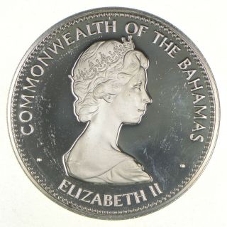 Silver - Huge - 1973 Bahamas 10 Dollars - World Silver Coin - 50.  5g 300