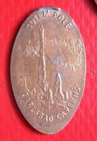 Totem Pole Elongated Penny Mexico Usa Cent Carlsbad Caverns Souvenir Coin