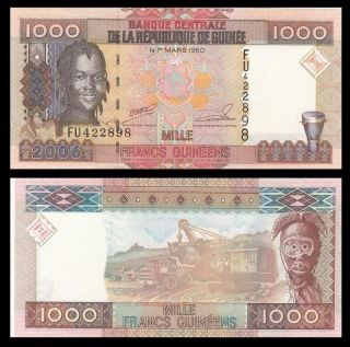 Guinea 1000 Francs,  2006,  P - 40,  Unc