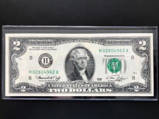 1976 $2 Two Dollar Bill (st Louis " H”) Uncirculated
