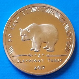 Blackfoot Indian Tribe 50 Cents 2017 Unc Bear Usa Unusual Coinage