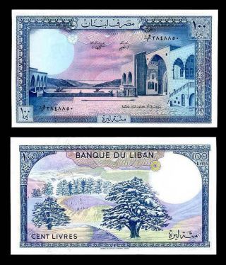 Lebanon 100 Livres 1988 P 66 Unc