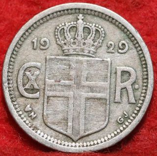 1929 Iceland 10 Aurar Clad Foreign Coin