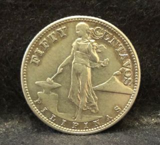 1944 - S Philippines (us Administration) Silver 50 Centavos,  Km - 183