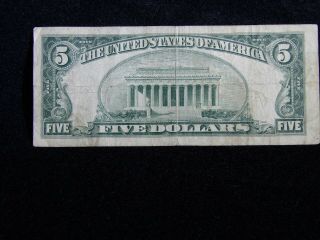 1950 - D $5 Five Dollar Federal Reserve Note Bill US Currency 2