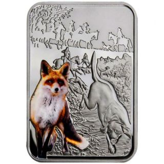 Malawi 2012 20 Kwacha Art Of Hunting - Fox Hunting 28.  28g Silver Coin