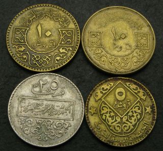 Syria 5,  10,  25 Piastres 1962/1979 - 4 Coins.  - 2673