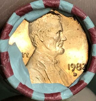 1982 D Lincoln Cent Large Date Zinc Obw Roll Coins Penny