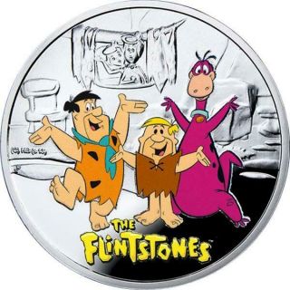 Niue 2014 $1 Cartoon Characters - The Flintstones 14.  14g Silver Proof Coin