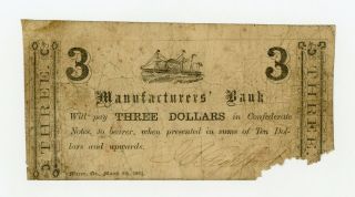 1864 $3 The Manufacturers 