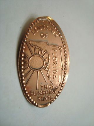 Souvenir Of Florida - The Sunshine State - - Elongated Zinc Penny