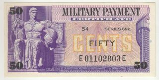 United States Military Payment Certificate 50 Cents Series 692 In Xf,