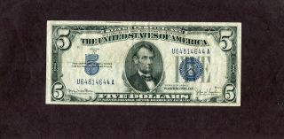 U.  S: $5.  00 - Silver Certificate - Vf - 1934d - Clark - Snyder
