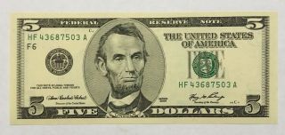 2006 $5 Atlanta Old Style Frn,  & Uncirculated Banknote