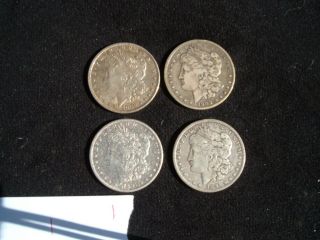 4 Morgan Silver Dollars 1891s 1891o 1903s 180s