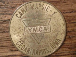Camp Wapsie - Ymca 50th Anniversary Medal • Cedar Rapids,  Iowa
