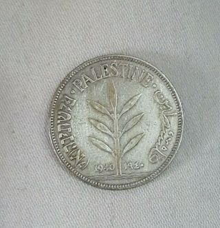 Palestine Silver Coin,  100 Mils,  1940 Year