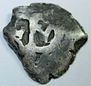 1700 ' s Spanish Silver 1/2 Reales Piece Of 8 Real Colonial Pirate Treasure Coin 2