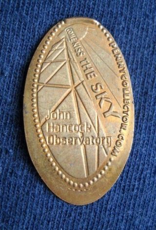 John Hancock Observatory Elongated Penny Chicago Il Usa Cent Kiss Souvenir Coin