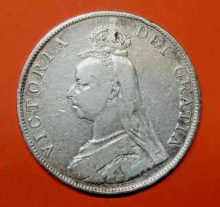 Great Britain : Silver Double Florin 1890.  0.  925 Silver.