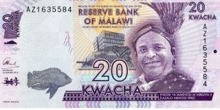 Malawi 2016 20 Kwacha Currency Unc