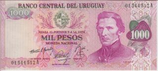 Uruguay Banknote P52 1000 1.  000 1000 Pesos - Scarce Signatures,  Ef