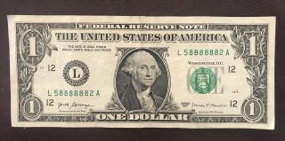 2017 $1 Dollar Bill Frn Near Solid 6 In A Row
