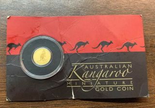Australian Kangaroo Miniature Gold Coin.  5 Gram Pure 99.  9 Gold 1/2 Gram