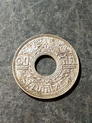 1941 Thailand Silver 10 Satang - Rare Silver Coin - Big Value - 2