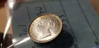 1901 Silver Hong Kong 5 Cents KM 5 CHOICE/GEM BU 6