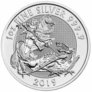 2019 U.  K.  2 Pound Silver Valiant.  9999 1 Oz Brilliant Uncirculated