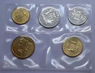 Uncirculated In Packaging - Zambia 5 Coins 1992