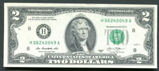 C4 Three Consecutive Numbered $2 Dollar Bills FRN St Louis H Series Crisp Notes 4