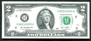 C4 Three Consecutive Numbered $2 Dollar Bills FRN St Louis H Series Crisp Notes 5