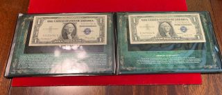 1935e &1957b $1 United States Silver Certificates,  Blue Seal,  Old Currency